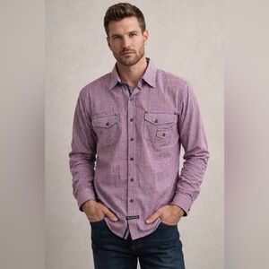 English Laundry Men’s Gingham Button-Down Shirt Size Large